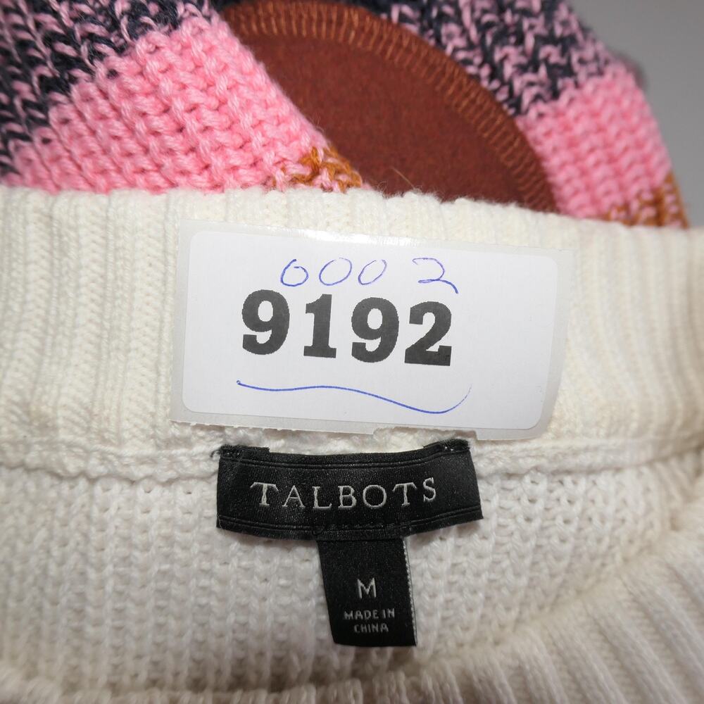 Talbots Tunic Sweater Womens Medium Multi Elbow Patch Wool Blend Academia Boho - Picture 10 of 11